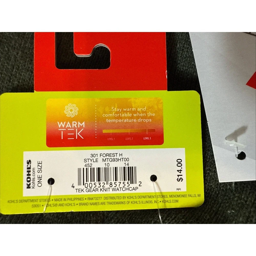 Tek Gear 3M Thinsulate‎ WarmTek Level 3 Beanie